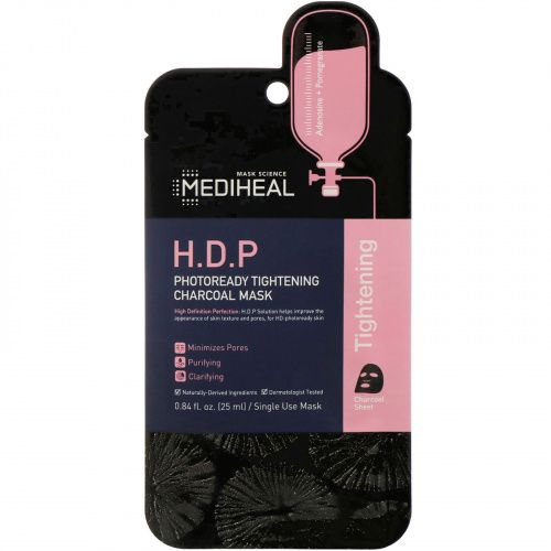 Mediheal, H.D.P, Photoready Tightening Charcoal Mask, 1 Sheet, 0.84 fl oz (25 ml)