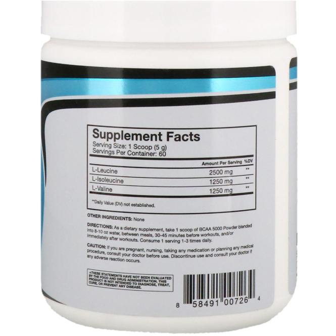 RSP Nutrition, BCAA 5000, Unflavored, 5,000 mg, 10.58 oz (300 g)