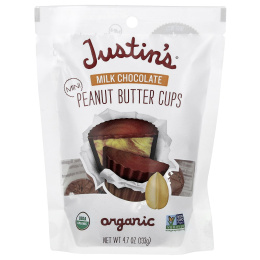 Justin's Nut Butter, Органический молочный шоколад в мини-стаканчиках с арахисовой пастой, 133 г (4,7 унции)