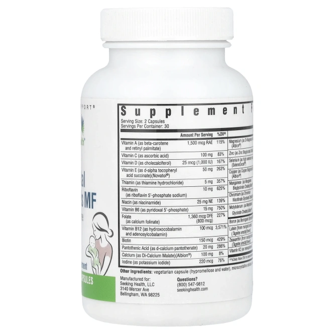 Seeking Health, Prenatal Essentials, без метила, 60 вегетарианских капсул