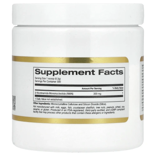 California Gold Nutrition, NMN в порошке, 300 мг, 90 г (3,2 унции)