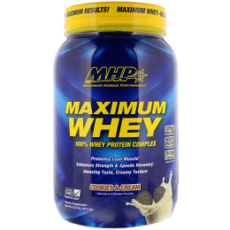 Maximum Human Performance, LLC, Сывороточная белковая смесь Maximum Whey, печенье со сливками, 2,02 ф. (917,5 г)