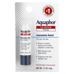 Aquaphor, Восстанавливающий бальзам для губ, помада, мгновенное восстановление, без запаха, 1 шт., 4,8 г (0,17 унции)