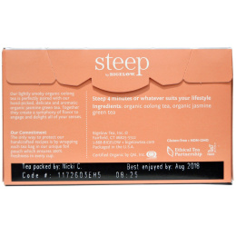 Bigelow, Стип, органический зеленый чай, улун и жасмин, 20 пакетиков, 1,28 унции (36 г)