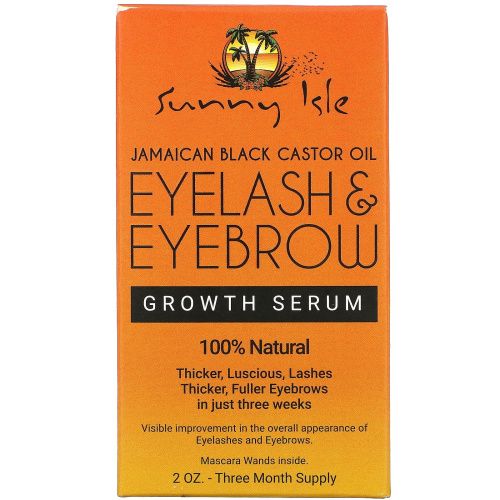Sunny Isle, Jamaican Castor Oil, Eyelash & Eyebrow Growth Serum, 2 oz