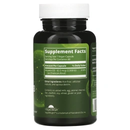 MRM, Веганский витамин D3, 2500 МЕ, 60 веганских капул