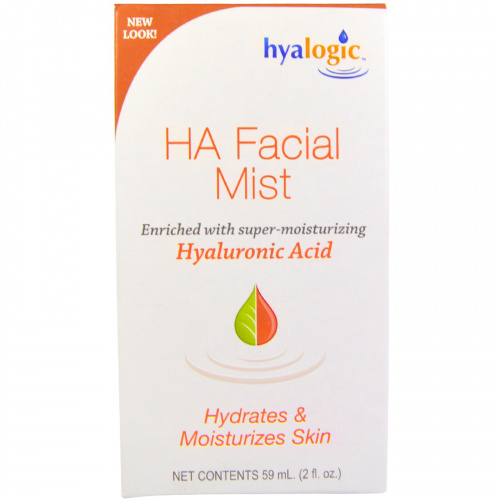 Hyalogic, HA, спрей-дымка для лица с гиалуроновой кислотой, 2 унции (59 мл)