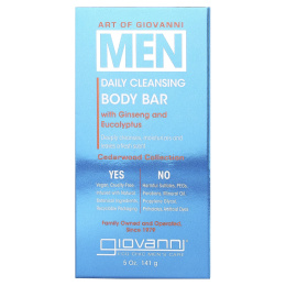 Giovanni, Art Of Giovanni, ежедневное очищающее мыло для мужчин с женьшенем и эвкалиптом, 141 г (5 унций)