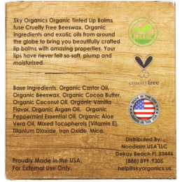 Sky Organics, Organic Tinted Lip Balms Set, 4 Pack, .15 oz (4.25 g) Each