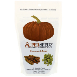 SuperSeedz, Тыквенные семена Gourmet, корица и сахар, 142 г (5 унций)
