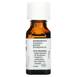 Aura Cacia, Чистое эфирное масло, эвкалипт, 15 мл (0,5 жидк. унц.)