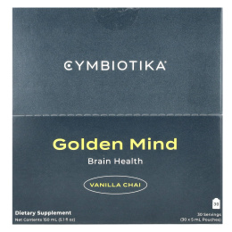 Cymbiotika, Golden Mind, здоровье мозга, ванильный чай, 30 пакетиков (5 мл)