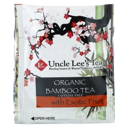 Uncle Lee's Tea, органический чай из бамбука и экзотических фруктов, без кофеина, 18 чайных пакетиков, 28,8 г (1,02 унции)