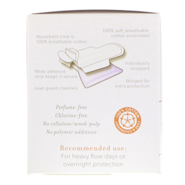 Emerita, Ультратонкие прокладки из 100% натурального хлопка, ночные, 10 прокладок