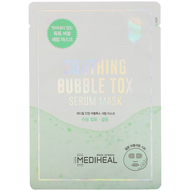 Mediheal, Soothing Bubble Tox Serum Mask,  1 Sheet, 18 ml