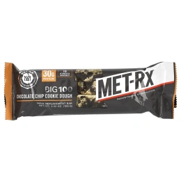 MET-Rx, Big 100, Батончик Вместо Еды,  Печенье с Шоколадной Крошкой, 9 батончиков, по 3,52 унции (100 г) каждый