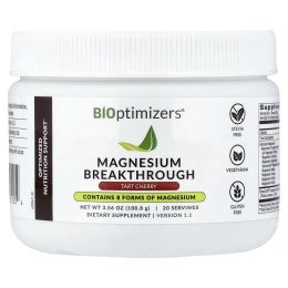 BIOptimizers, со вкусом магния, вишня, 100,8 г (3,56 унции)