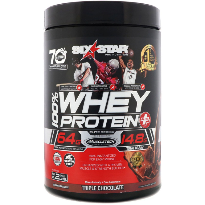 Six Star, Six Star Pro Nutrition, 100% Whey Protein Plus, Elite Series, Triple Chocolate, 2 lbs (907 g)