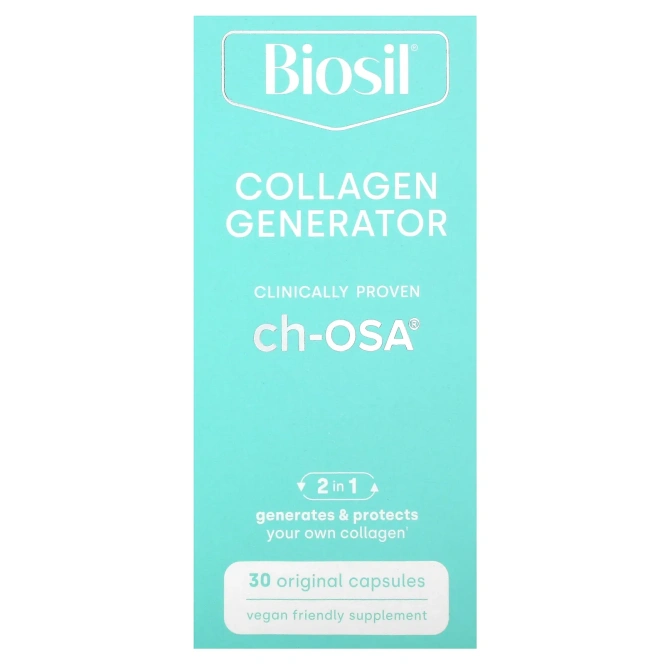 BioSil by Natural Factors, ch-OSA, улучшенный источник коллагена, 30 вегетарианских капсул