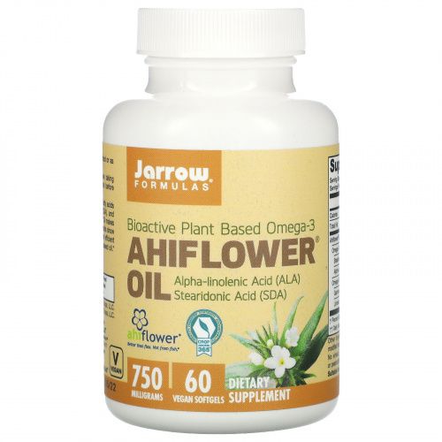 Jarrow Formulas, Ahiflower Oil, 750 mg, 60 Vegan Softgels