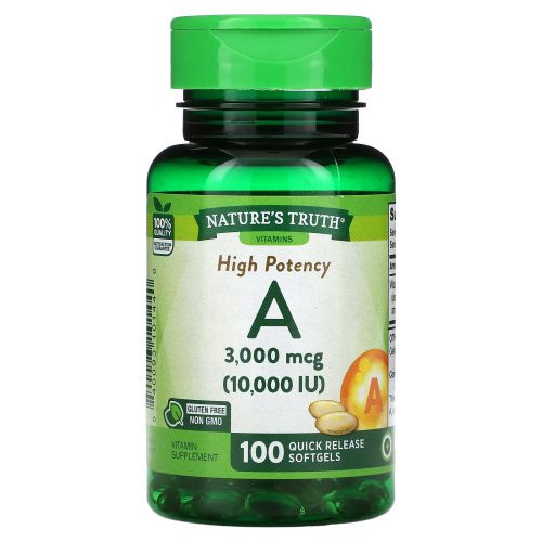 Nature's Truth, Vitamin A, High Potency, 3,000 mcg (10,000 IU), 100 Quick Release Softgels