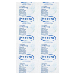 Polident, Антибактериальное средство для очищения зубных протезов, ежедневное отбеливающее средство, тройная мята, 84 таблетки