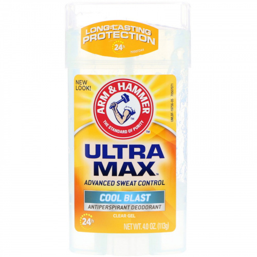 Arm & Hammer, UltraMax, Clear Gel Antiperspirant Deodorant, for Men, Cool Blast, 4.0 oz (113 g)