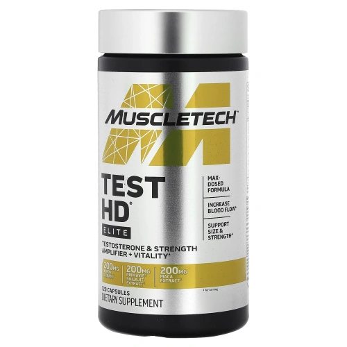 MuscleTech, Test HD, Elite, 120 капсул