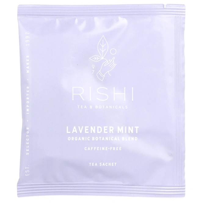 Rishi Tea, Organic Botanical Blend, лаванда и мята, без кофеина, 15 пакетиков, 37,5 г (1,32 унции)