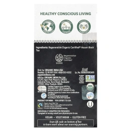 Organic India, Черный чай Purely Assam, 18 пакетиков для заваривания, 32,4 г (1,14 унции)