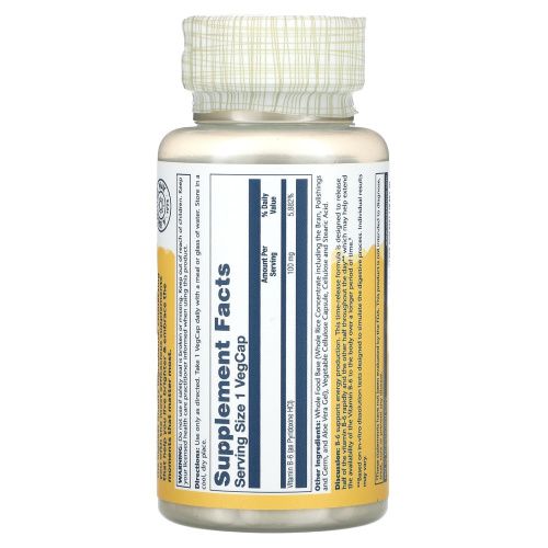 Solaray, Vitamin B-6, Time Release, 100 mg, 60 VegCaps