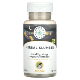Natural Balance, Herbal Slumber, мелатонин и валериана, 60 вегетарианских капсул