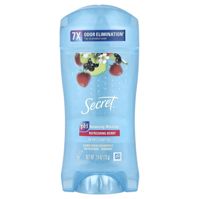 Secret, 48 Hour Clear Gel, антиперспирант / дезодорант, освежающие ягоды, 73 г (2,6 унции)