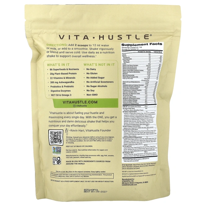 VitaHustle, One Superfood Protein, ванильный вкус, 616 г (1,35 фунта)