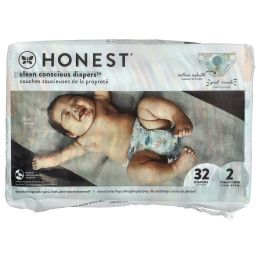 The Honest Company, Clean Conscious Diapers ™, размер 2, 12–18 фунтов, Above It All, 32 подгузника