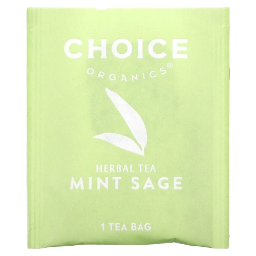 Choice Organic Teas, Herbal Tea, мята и шалфей, без кофеина, 16 чайных пакетиков, 29 г (1,02 унции)