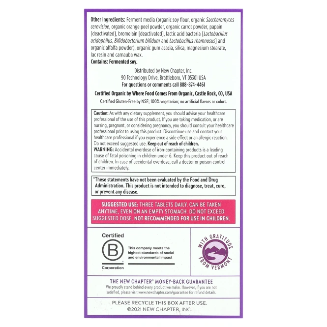 New Chapter Perfect Postnatal Multivitamin, 96 вегетарианских таблеток