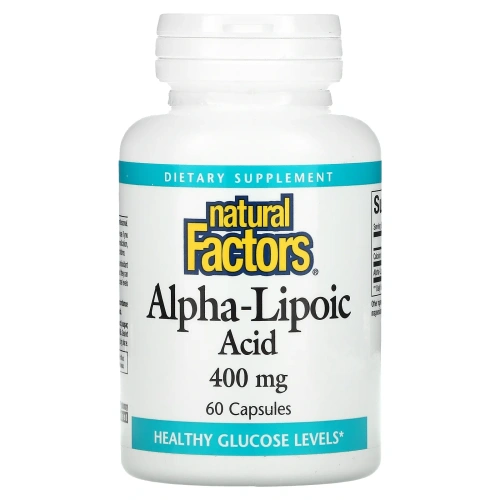 Natural Factors, Альфа-липоевая кислота, 400 мг, 60 капсул