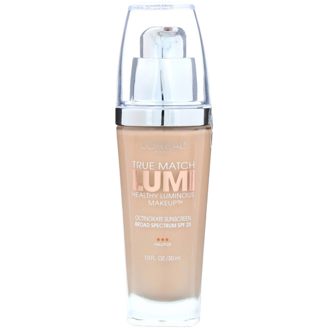 L'Oreal, Тональная основа True Match Lumi Healthy Luminous Makeup, SPF 20, оттенок SN1-2 мягкая/классическая слоновая кость, 30 мл