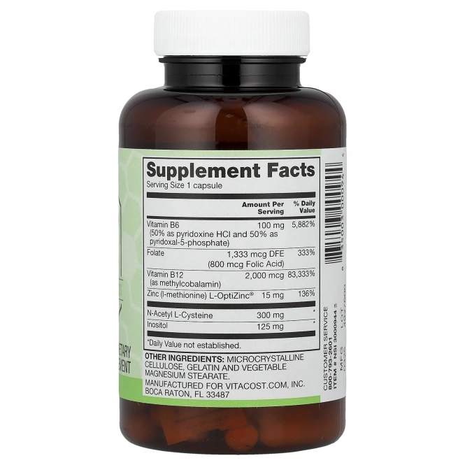Vitacost, Synergy®, добавка с гомоцистеином, 60 капсул