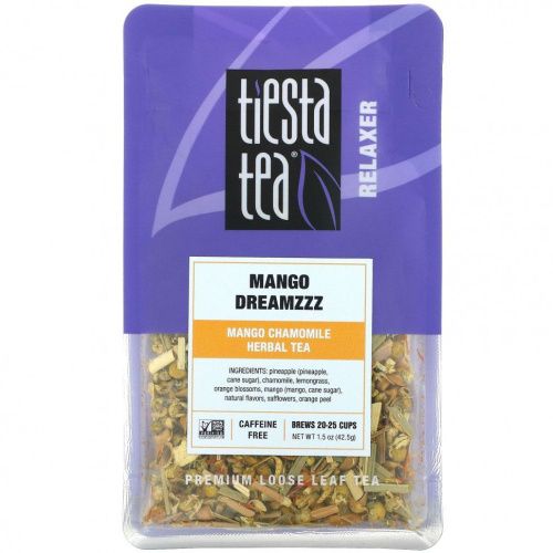 Tiesta Tea Company, Рассыпной чай премиального качества, манго Dreamzzz, без кофеина, 42,5 г (1,5 унции)