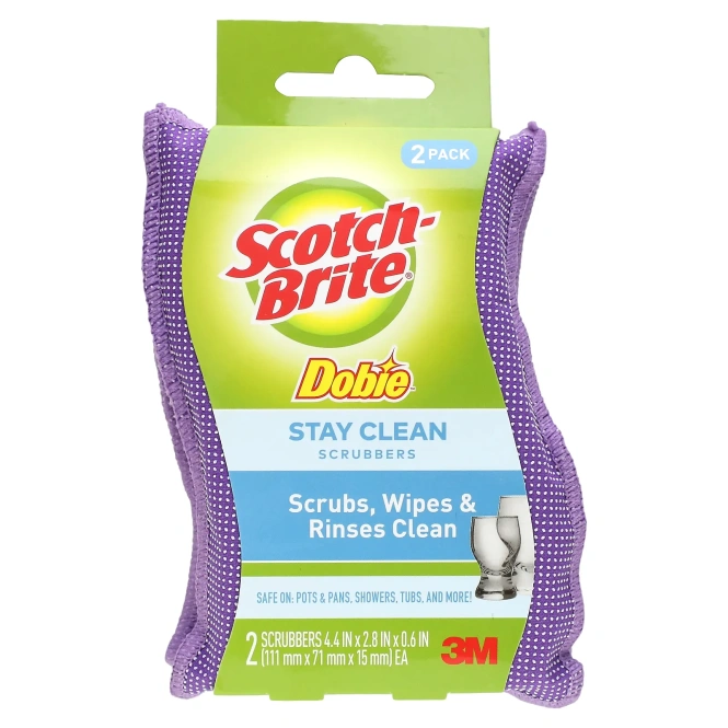 Scotch-Brite, Dobie, скрубберы Stay Clean, 2 скруббера