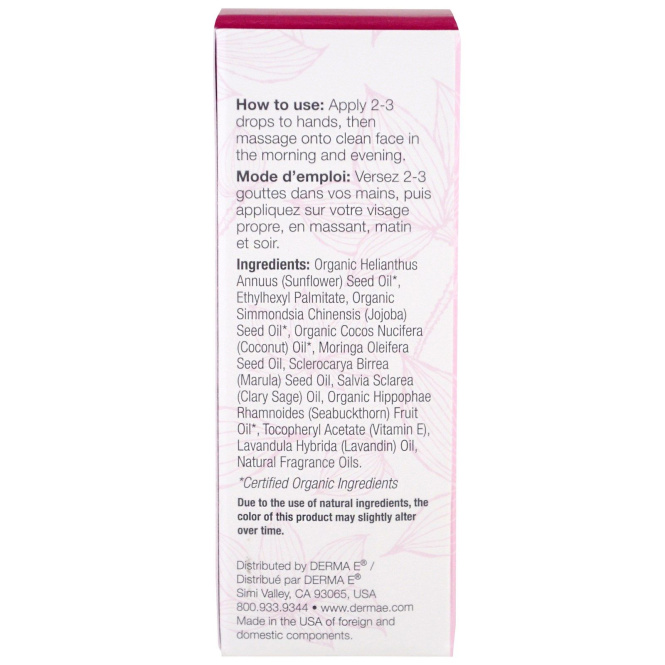 Derma E, Rejuvenating Face Oil, Sage & Lavender , 1 fl oz (30 ml)