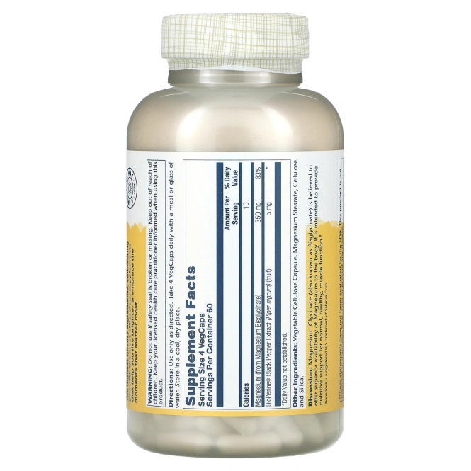 Solaray, Глицинат магния (350 мг) 240 вег капсул