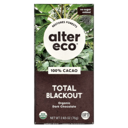 Alter Eco, Total Blackout®, органический темный шоколад, 100% какао, 75 г (2,65 унции)