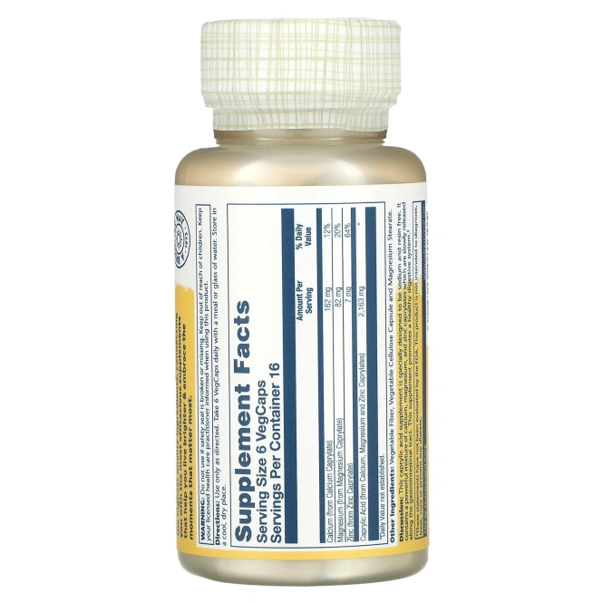 Solaray, Каприл, замедленно высвобождение,100 капсул в растительной оболочке