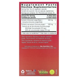 Bio Nutrition, Куркумин, куркумин, 50 вегетарианских капсул