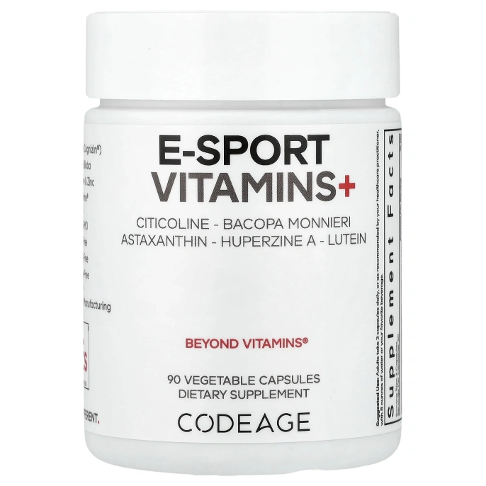 Codeage, E-Sport Vitamins +, 90 растительных капсул