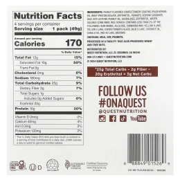 Quest Nutrition, Coated Candies, арахисовая паста, 4 упаковки по 49 г (1,73 унции)