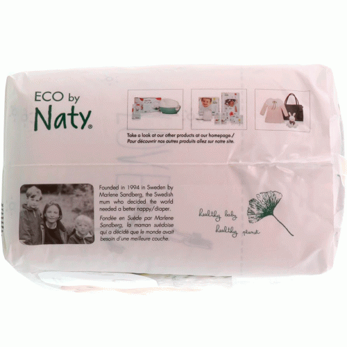 Naty, Подгузники для чувствительной кожи, размер 2, 6-13 фунтов (3-6 кг), 33 подгузника